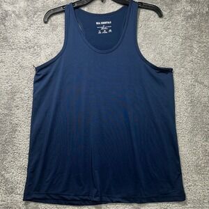 Real Essentials Tank Top Mens XL Navy Blue Racerback Activewear StretchGym Shirt